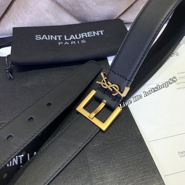 Saint Laurent女士皮帶 聖羅蘭金扣小牛皮腰帶  jjp1757